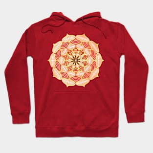 Mandala Shiney Ornaments Red Gold Hoodie